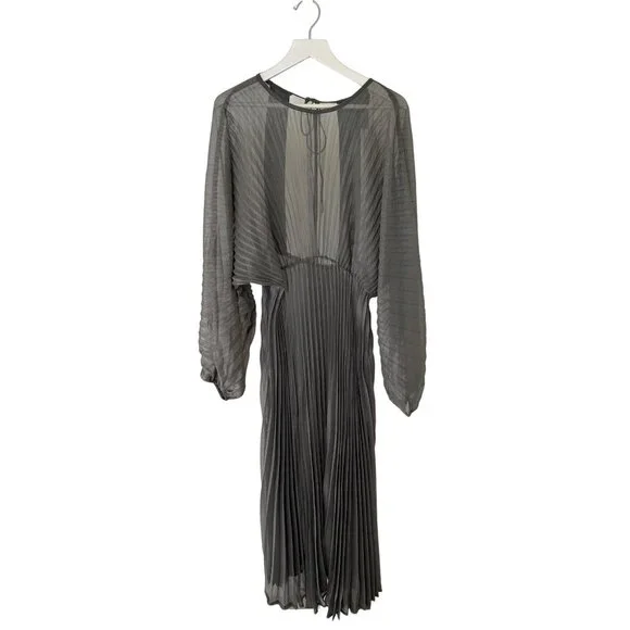Anthropologie Sheer Pleated Kaftan Dress - Picture 4 of 7